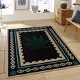 thumbnail image 1 of Allstar Black/ Green Woven Marijuana Leaf Printed Rug (5' 2" X 7' 1") - 5'2 x 7'1, 1 of 5