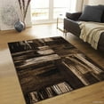 thumbnail image 1 of Allstar Rugs 7' 10" x 10' 0" Chocolate Modern Abstract Themed Polypropylene Area Rug with a Espresso Quad-Directional Weathered Texture Design and Latte Accents. Machine-Made in Turkey., 1 of 7