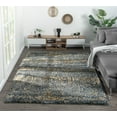 thumbnail image 1 of Allstar Rugs 7' 9" x 10' 0" Ivory Modern Abstract Themed Polyester Area Rug with a Slate Blue Weathered Texture Design and Bronze Accents. Machine-Made in Turkey., 1 of 8