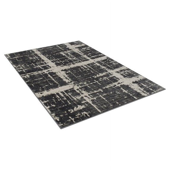 Allstar Rugs 8'x10' Rectangle Abstract Intersecting Line Rug Gray