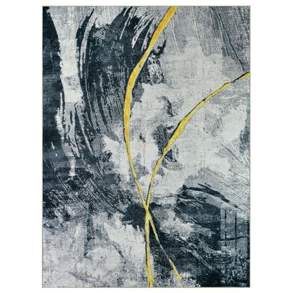 Allstar Rugs  Abstract Themed Polyester Area Rug 5' 0" x 6' 11" - Multicolor