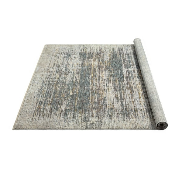 Allstar Rugs  Abstract Themed Polyester Area Rug 5' 0" x 7' 7" - Graphite