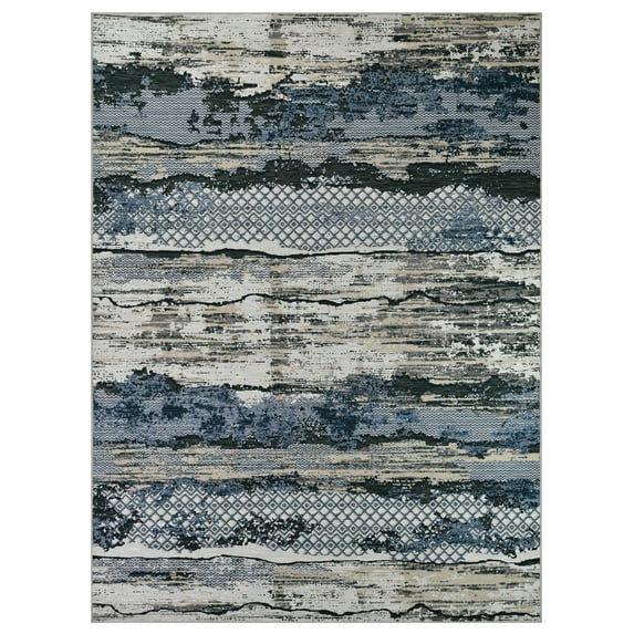 Allstar Rugs Abstract Themed Polyester Area Rug 7' 9" x 10' 0" - Multicolor