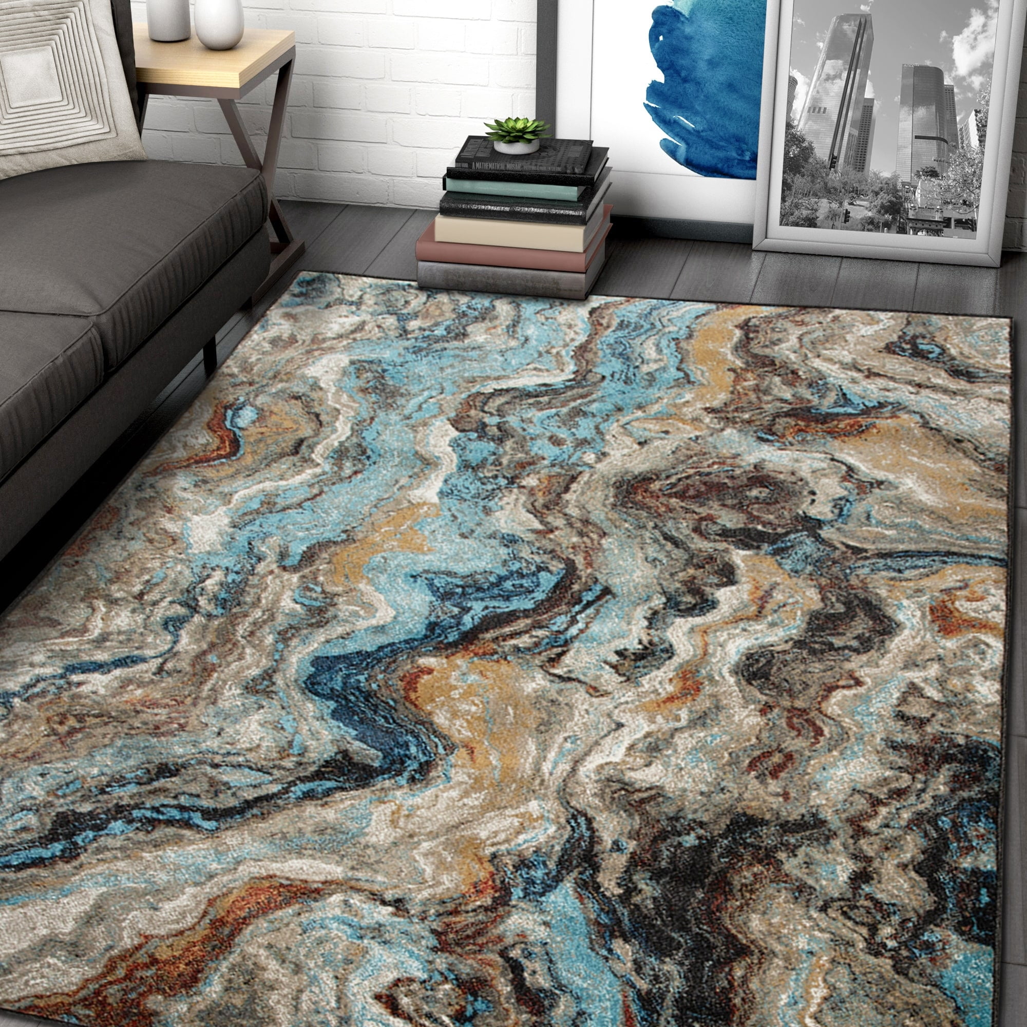 Allstar Rugs Abstract Themed Polypropylene Area Rug 5' 0