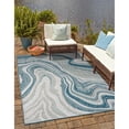 thumbnail image 1 of Allstar Rugs  Abstract Themed Polypropylene Outdoor Rug 5' 0" x 6' 11" - Ocean Blue, 1 of 5