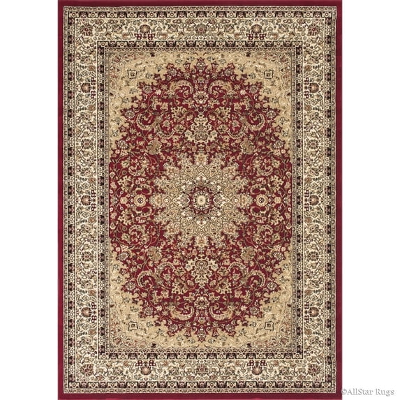 Allstar Rugs Allstar Berber Dense High Pile Persian Rug Red 5' 2"x7' 4" 5' x 8' Beige Traditional