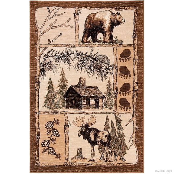Allstar Rugs Allstar Berber Woven Soft Southwest Cabin Theme Rug 5' 2"x7' 1" 5' x 8'