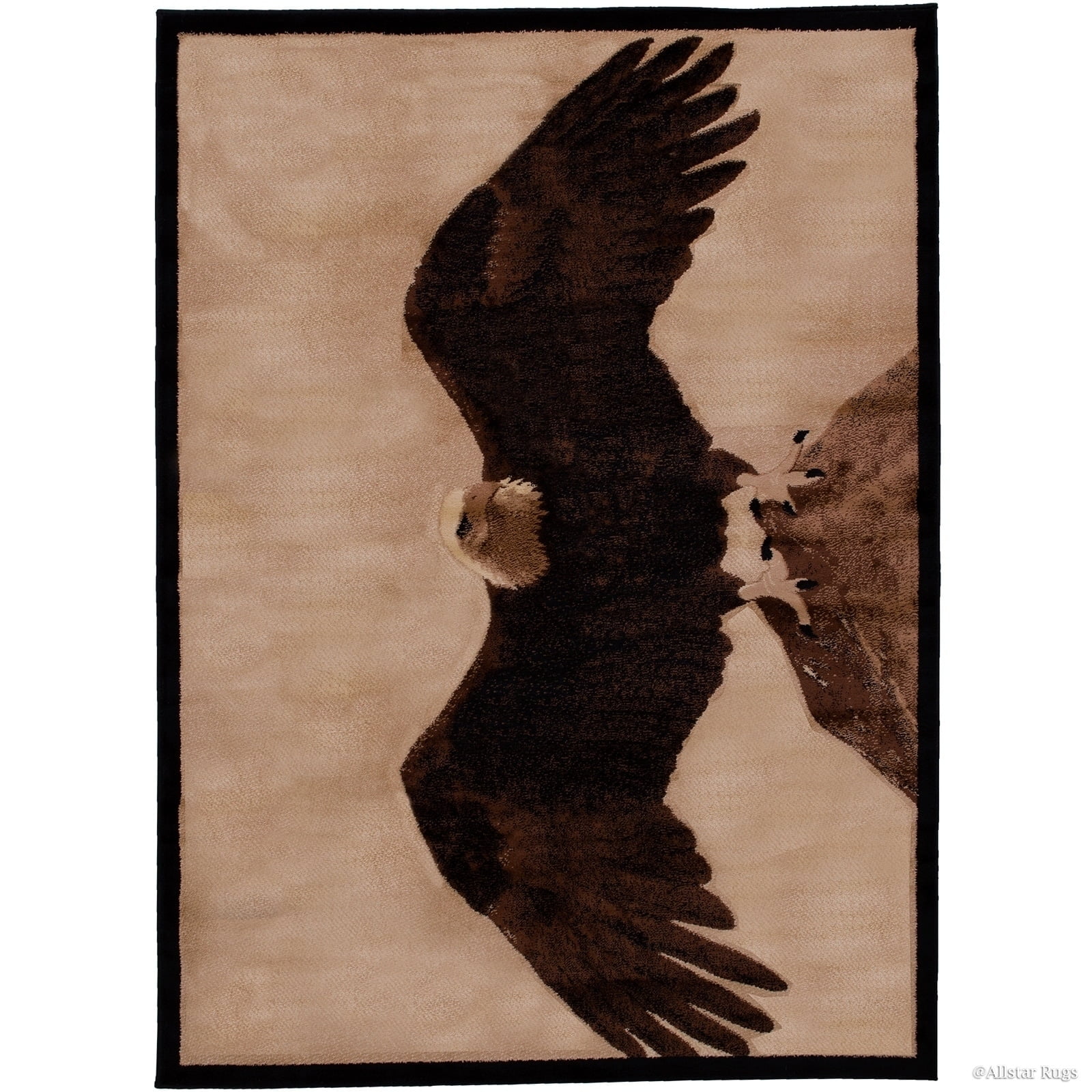Allstar Rugs Allstar Berber Woven Soft Southwest Eagle Theme Rug 5' 2 ...