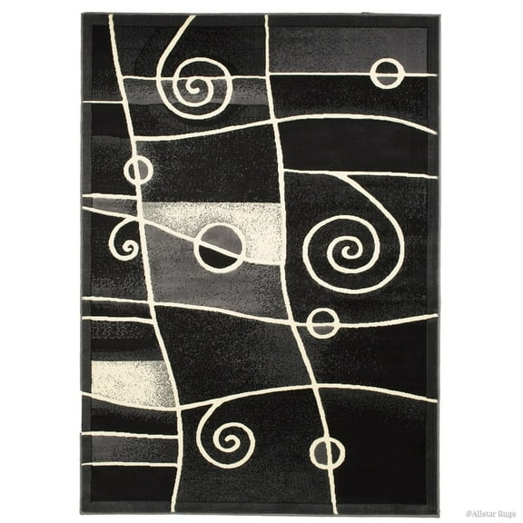 Allstar Rugs Allstar Combo Modern and Chic Swirl Design Rug Gray 5' 2"x7' 1" 5' x 8'