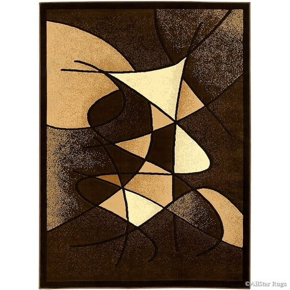 Allstar Rugs Allstar Distressed Modern Swirl Design Rug Chocolate 7' 9"x10' 2" 8' x 10'