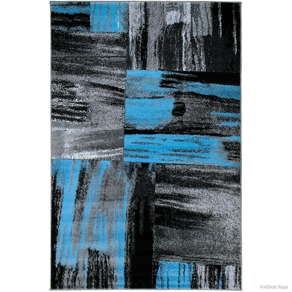 Allstar Rugs Allstar Exclusive Modern Abstract Brush Streak Area Rug Blue 4' 11"x6' 11" 5' x 8'