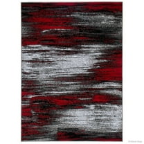 Allstar Rugs Allstar Exclusive Modern Brush Streak Pattern Area Rug Red 7' 9"x9' 8" 8' x 10' Indoor Modern & Contemporary