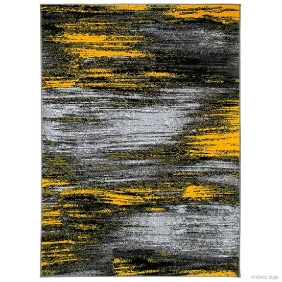 Allstar Rugs Allstar Exclusive Modern Brush Streak Pattern Area Rug Yellow 4' 11"x6' 11" 5' x 8' Indoor Modern & Contemporary