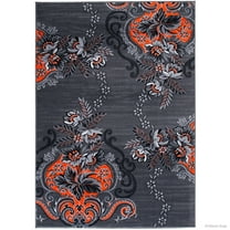 Allstar Rugs Allstar Exclusive Modern Floral Design Distressed Rug Orange 4' 11"x6' 11" 5' x 8'