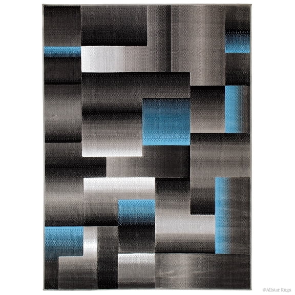 Allstar Rugs Allstar Exclusive Modern Geometric Area Rug Blue 4' 11"x6' 11" Abstract 5' x 8'