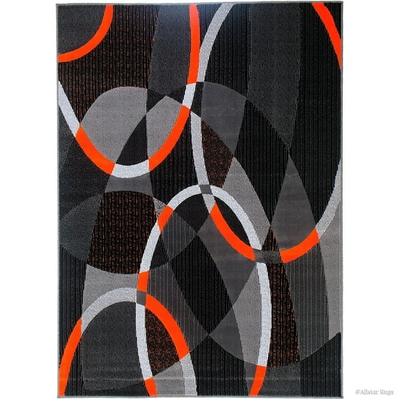 Allstar Rugs Allstar Exclusive Transitional Linear Design Rug Orange 4' 11"x6' 11" 5' x 8' Modern & Contemporary,Transitional