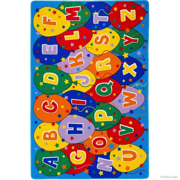 Allstar Rugs Allstar Kids Learn Alphabet Letters Balloons Rug 6' 10" x 4' 11" 5' x 8' Kids & Tween