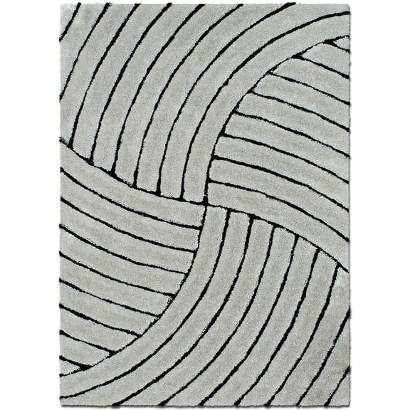 Allstar Rugs Allstar Modern 3D Formal Thick Striped Rug Titan 4' 11"x6' 11" 5' x 8' Modern & Contemporary