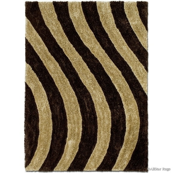 Allstar Rugs Allstar Modern 3D Wavy Line Design Rug Coco 4' 11"x6' 11" 5' x 8'
