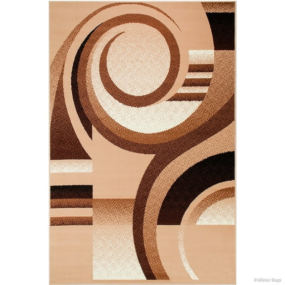Allstar Rugs Allstar Modern Abstract Design Rug Beige 5' 2"x7' 0" 5' x 8'
