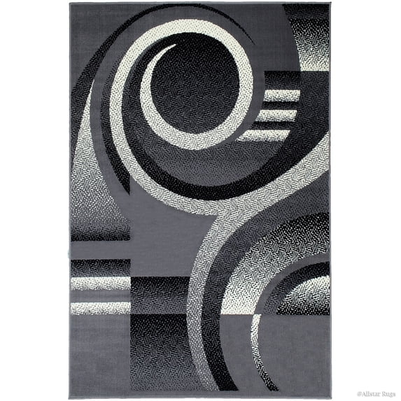 Allstar Rugs Allstar Modern Abstract Design Rug Smoked Gray 5' 2"x7' 0" 5' x 8'