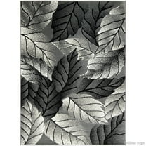 Allstar Rugs Allstar Modern Abstract Leaves Design Rug Gray 7' 0" x 5' 2" 5' x 8'