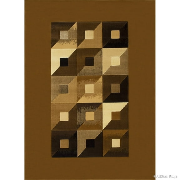 Allstar Rugs Allstar Modern Block Design Rug Gold 7' 9"x10' 2" 8' x 10' Green