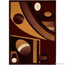 Allstar Rugs Allstar Modern Colorblock Design Rug Burgundy 5' 2"x7' 1" 5' x 8'
