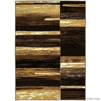 Allstar Rugs Allstar Modern Distressed Design Rug Chocolate 4' 11"x6' 11" 5' x 8'