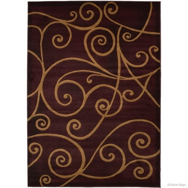 Allstar Rugs Allstar Modern Distressed Traditional Design Rug Burgundy 5' 2"x7' 1" Geometric 5' x 8' Traditional,Modern & Contemporary