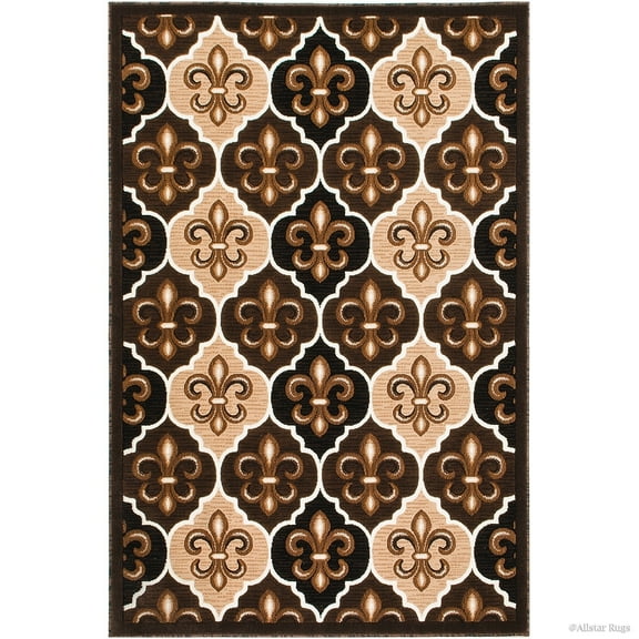 Allstar Rugs Allstar Modern Floral Fleur De Lis Design Rug 4' 11"x6' 11" 5' x 8'