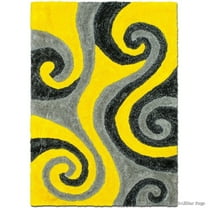 Allstar Rugs Allstar Modern Soft 3D Spiral Design Rug Canary 4' 11"x6' 11" 5' x 8'