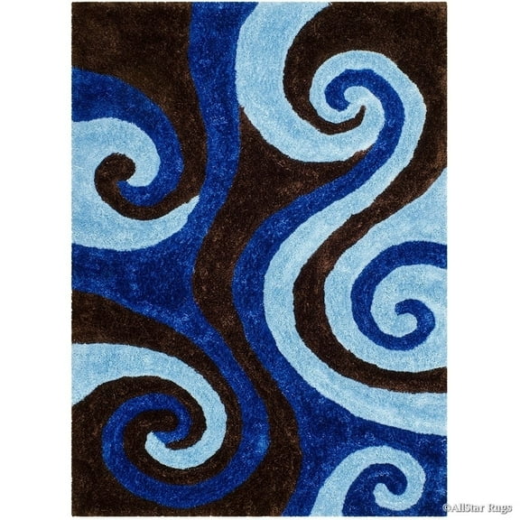 Allstar Rugs Allstar Modern Soft 3D Spiral Design Rug Chocolate 4' 11"x6' 11" 5' x 8'