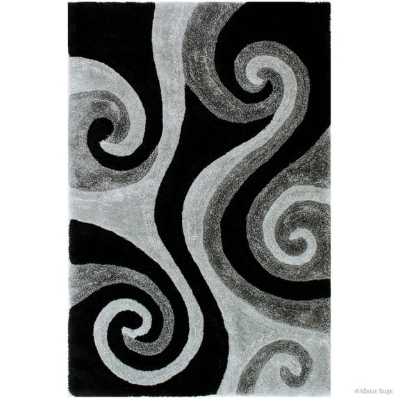 Allstar Rugs Allstar Modern Soft 3D Spiral Design Rug Gray 4' 11"x6' 11" 5' x 8'