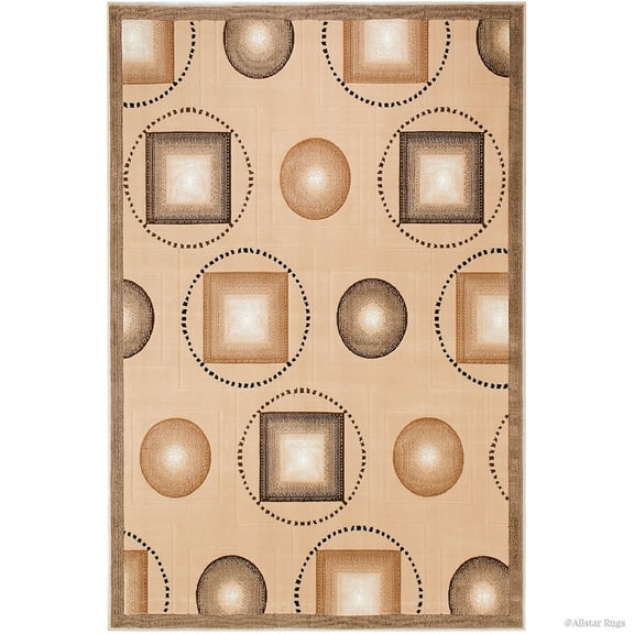 Allstar Rugs Allstar Modern and Chic Shape Design Rug Beige 7' 9"x10' 2" 8' x 10'