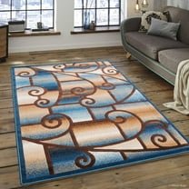 Allstar Rugs Allstar Modern and Chic Traditional Aubusson Rug Blue 5' 2"x7' 1" 5' x 8' Industrial