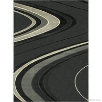 Allstar Rugs Allstar Modern and Chic Wave Design Rug Gray 7' 1" x 5' 2" 5' x 8' Ivory
