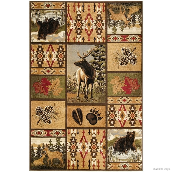 Allstar Rugs Allstar Rustic Lodge Assorted Collection Rug 5' 2"x7' 1" 5' x 8'