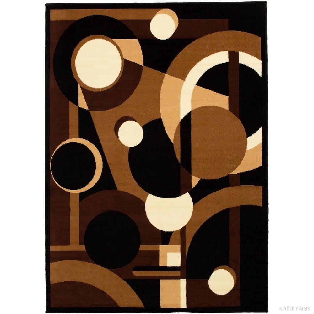 Allstar Rugs Allstar Ultra-soft Geometric Shape Variety Rug Brown 5' 2 ...