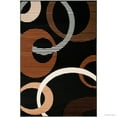 thumbnail image 1 of Allstar Rugs Allstar Ultra-soft Modern Circle Link Design Rug Black 5' 2"x7' 0" 5' x 8', 1 of 5