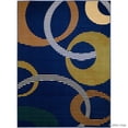 thumbnail image 1 of Allstar Rugs Allstar Ultra-soft Modern Circle Link Design Rug Navy 5' 2"x7' 0" 5' x 8', 1 of 5