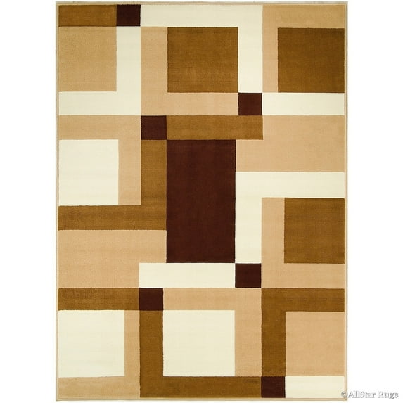 Allstar Rugs Allstar Ultra-soft Modern Geometric Rug Beige 5' 2"x7' 0" 5' x 8'