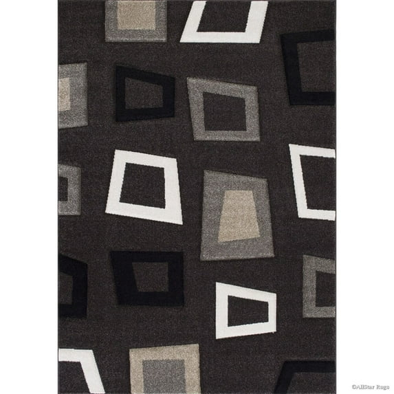 Allstar Rugs Allstar Woven Abstract Modern Square Design Rug Chocolate 7' 1"x10' 5" 8' x 10'