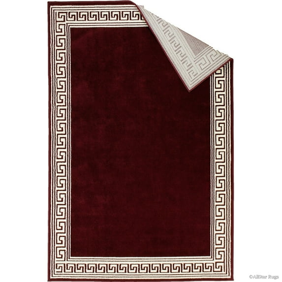 Allstar Rugs Allstar Woven Aztec Solid Modern Rug Burgundy 7' 6"x10' 5" 8' x 10'