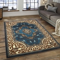 Allstar Rugs Allstar Woven Floral Printed Rug Light Blue 7' 9"x10' 1" N/A 8' x 10' berber