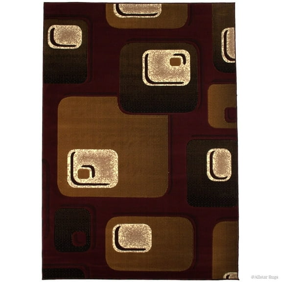 Allstar Rugs Allstar Woven Geometric Pattern Rug Burgundy 5' 2"x7' 1" 5' x 8' Brown