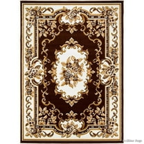 Allstar Rugs Allstar Woven Persian Flower Western Rug Dark Brown 5' 2"x7' 0" 5' x 8'