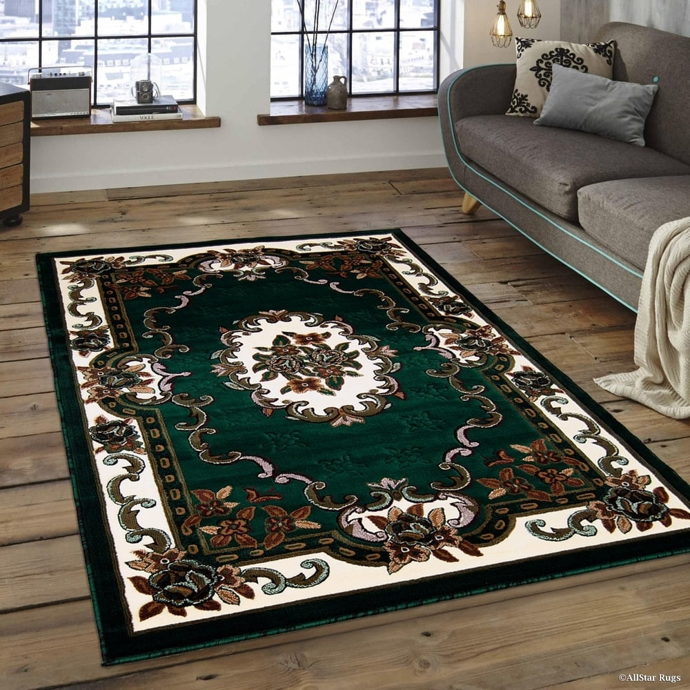 Allstar Green Woven High Quality Rug. Traditional. Persian