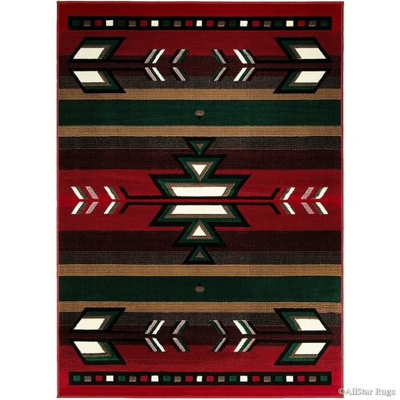 Allstar Rugs Allstar Woven Persian Flower Western Rug Red 5' 2"x7' 0" Border 5' x 8' Modern & Contemporary