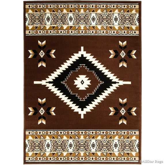 Allstar Rugs Allstar Woven Southwestern Geometric Rug Dark Brown 7' 6"x10' 5" 8' x 10' Southwestern,Modern & Contemporary